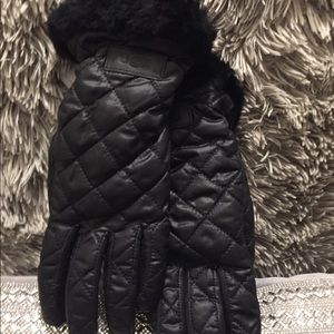 UGG fur lined quilted gloves